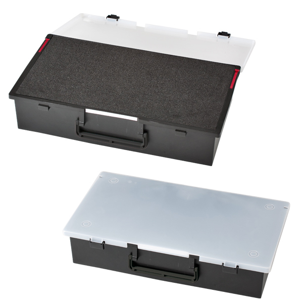 Organizer (Schublade + Deckel) mit 3 Lagen Würfel-Schaumstoff 95 mm hoch Organizer (Schublade + Deckel) mit 3 Lagen Würfel-Schaumstoff 95 mm hoch