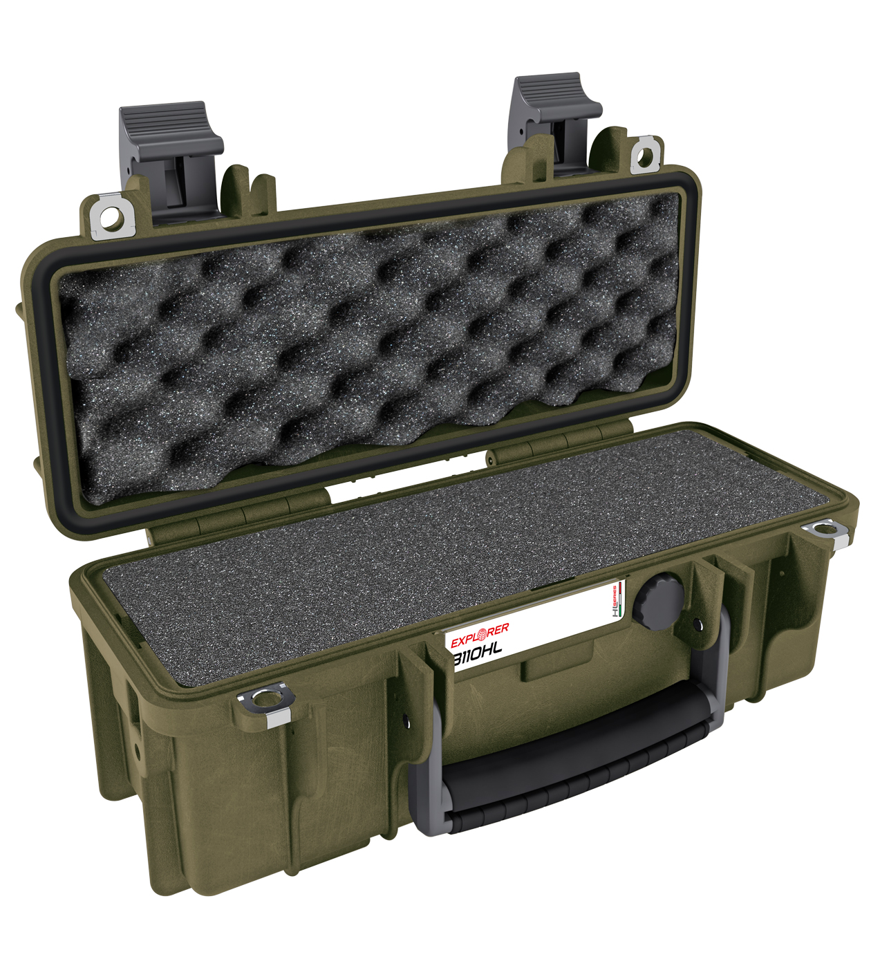 military green / with pre-cubed foam
